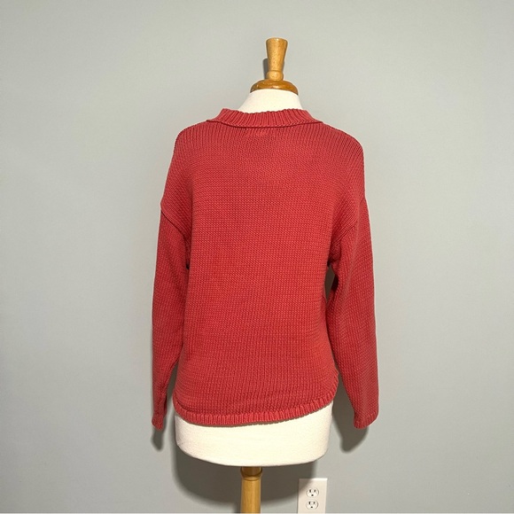 Treasure & Bond Coral Nantucket Red Cableknit Knit Fall Pullover Sweater Size S - Picture 2 of 14